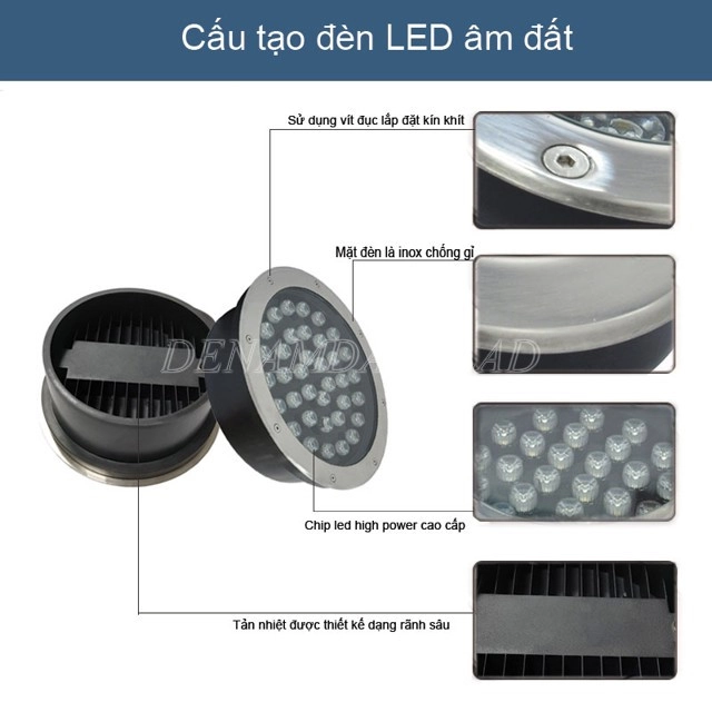 Cấu tạo Đèn LED âm đất HLAD1-48 RGB