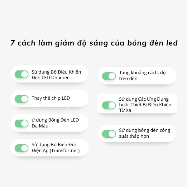 7 cách làm giảm độ sáng của bóng đèn led