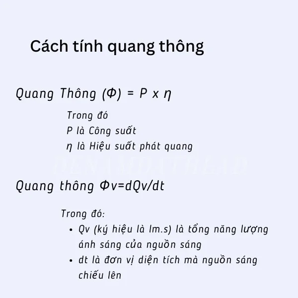 Cách tính quang thông