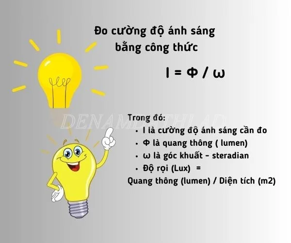 Đo cường độ ánh sáng bằng công thức