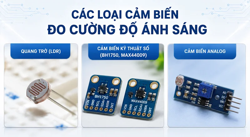 Các loại cảm biến đo cường độ ánh sáng